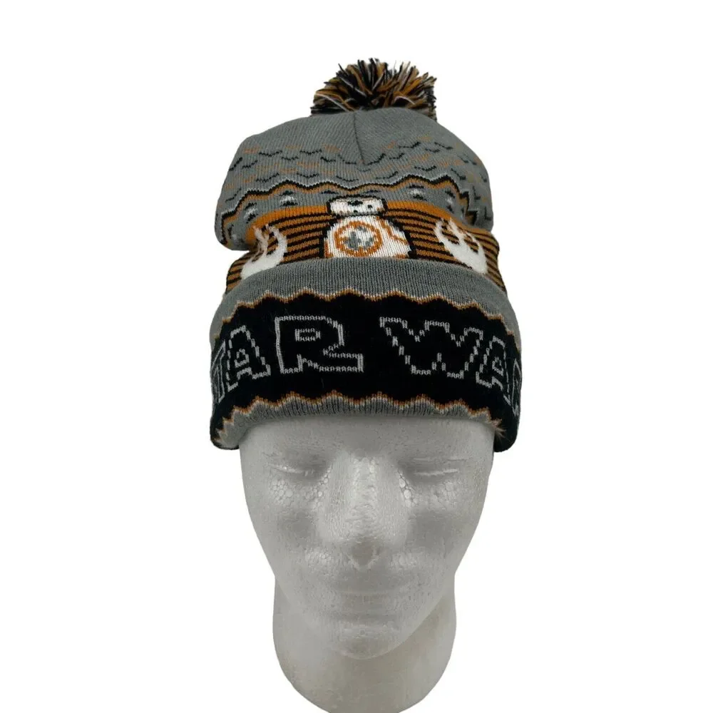 Star Wars R2D2 Beanie Youth Kids One Size Fitted Stretch Acrylic Winter Snow Cap